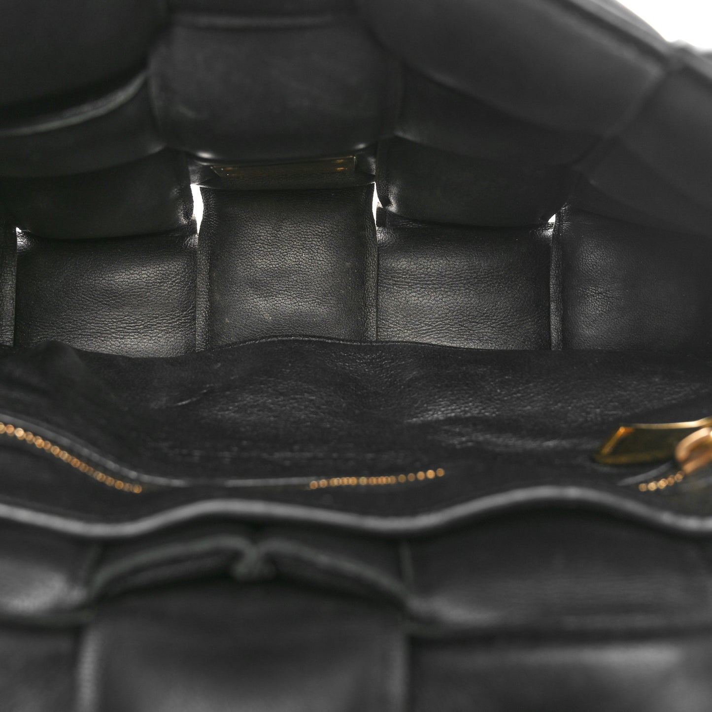 Lambskin Maxi Intreccio Padded Chain Cassette Crossbody Bag Black