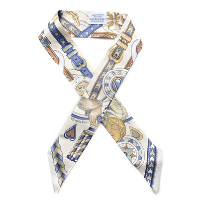 Hermes Silk Harnais De Coeur Twilly Creme Bleu Jean Vert Amande 1 of 3