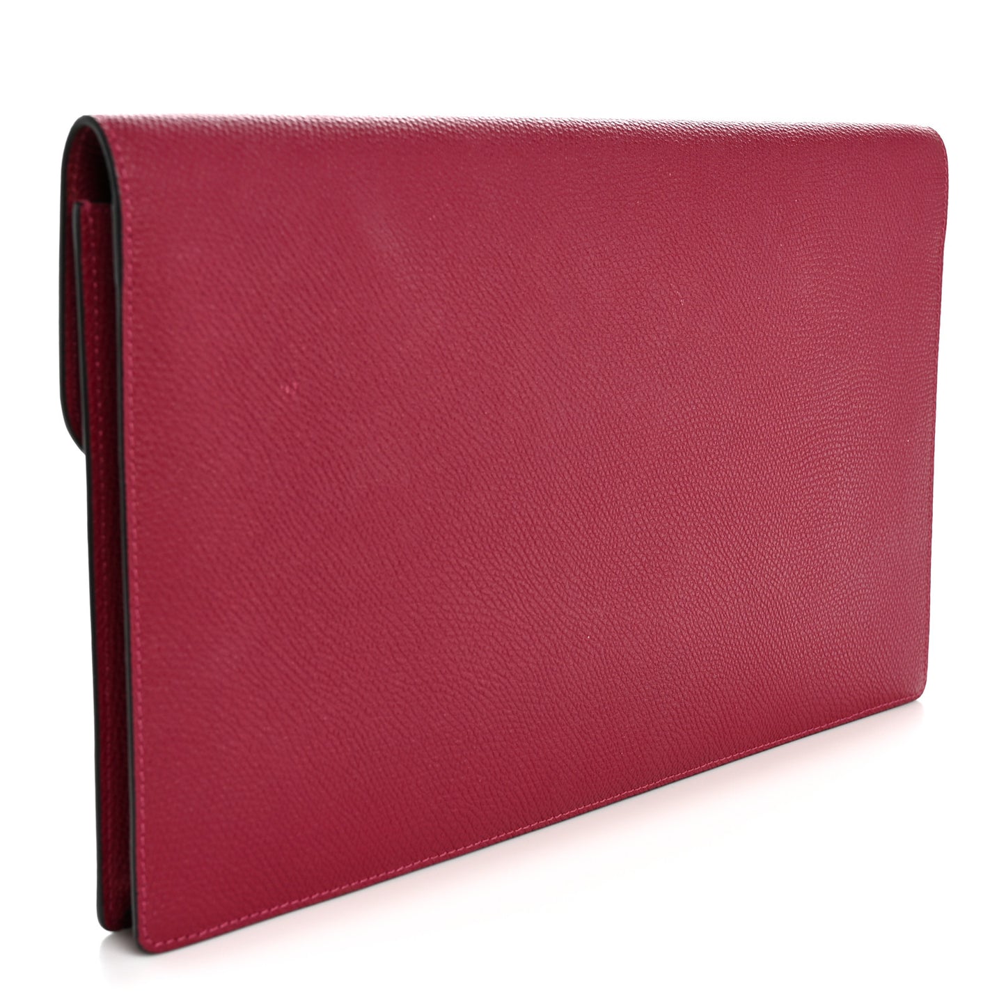 Grainy Calfskin Large Vlogo Clutch Raspberry