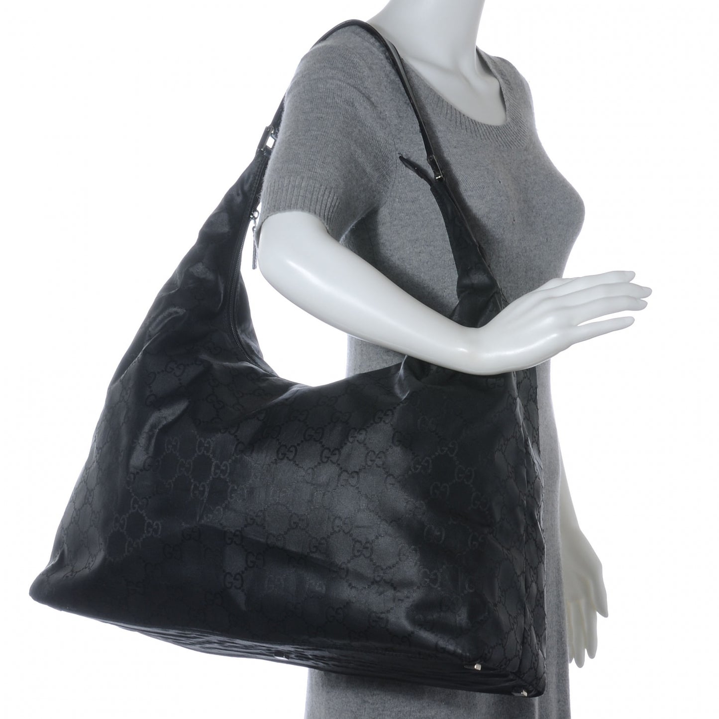 Nylon Monogram Large Hobo Black