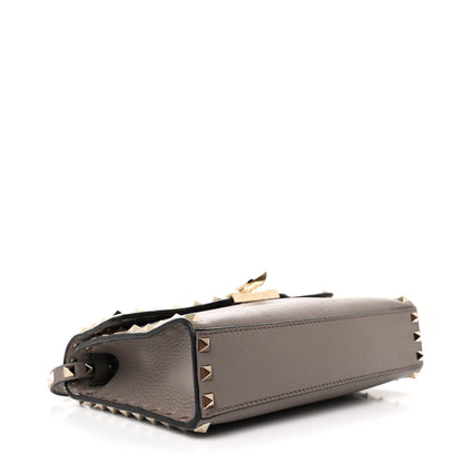 Valentino Garavani Pebbled Calfskin Medium Rockstud Flip Lock Crossbody Bag Poudre 4 of 9