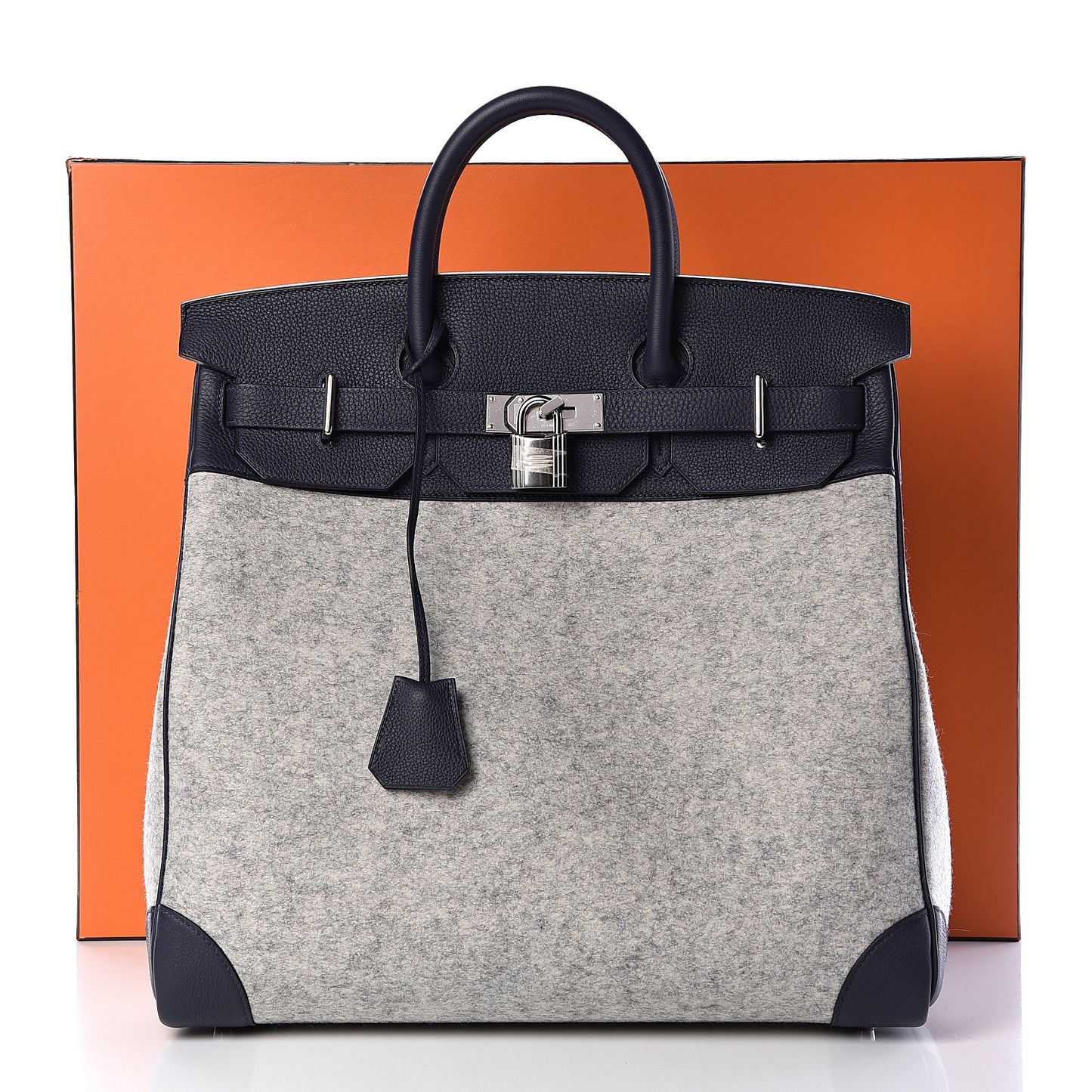 Togo Todoo Feutre HAC Birkin 40 Gris Clair Bleu Nuit