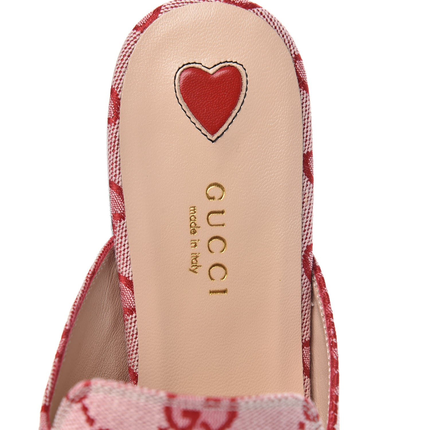 Gucci Canvas GG Monogram Horsebit Womens Princetown Slippers 37 Gardenia Hibiscus Red 6 of 9