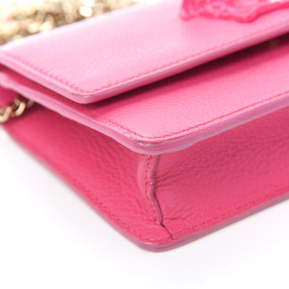 Versace Grained Calfskin Palazzo Chain Evening Bag Pink 9 of 9