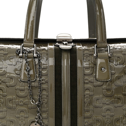 Gucci Patent Horsebit Embossed Large Treasure Boston Tote Green 7 of 13