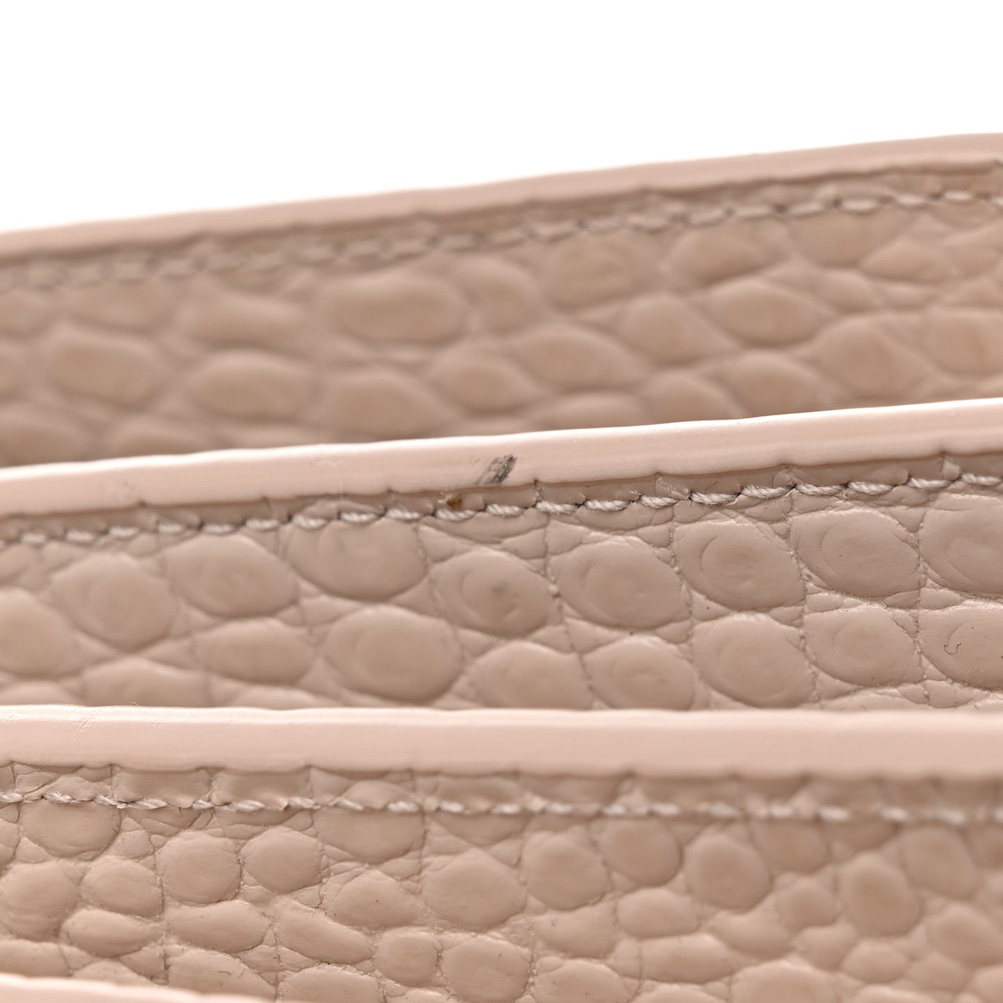 Calfskin Crocodile Embossed Medium Monogram Sunset Dark Beige