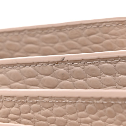 Saint Laurent Calfskin Crocodile Embossed Medium Monogram Sunset Dark Beige 27 of 30