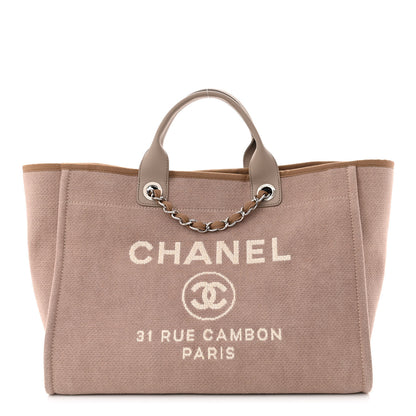 Chanel Canvas Large Deauville Tote Ecru 1 of 10