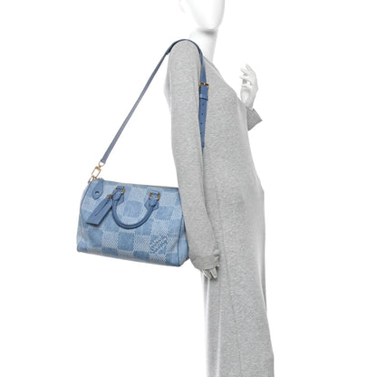 Louis Vuitton Damier Denim 3D Speedy Bandouliere 30 Denim Blue 2 of 10