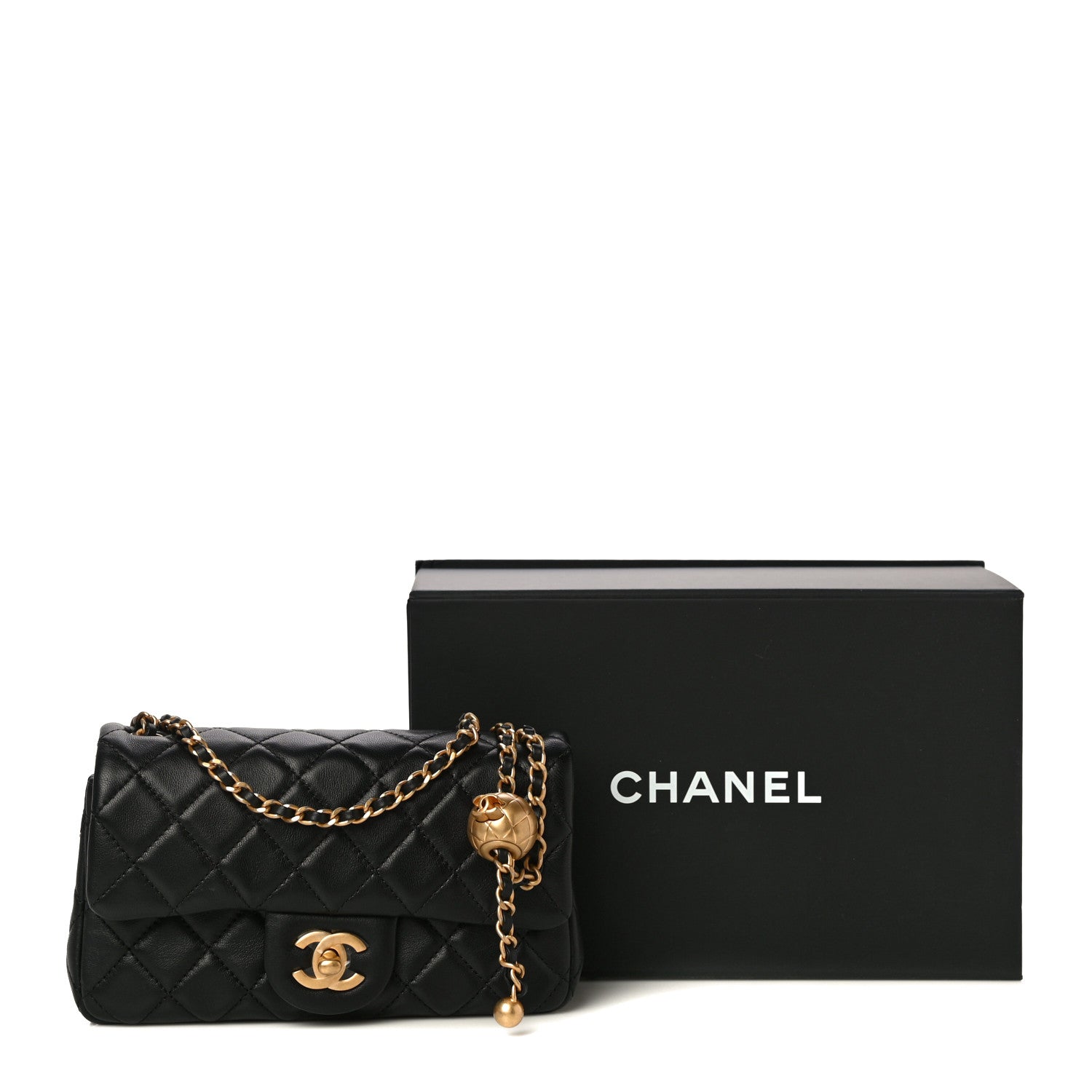 Chanel Lambskin Quilted Mini Rectangular Pearl Crush Flap Black 12 of 12