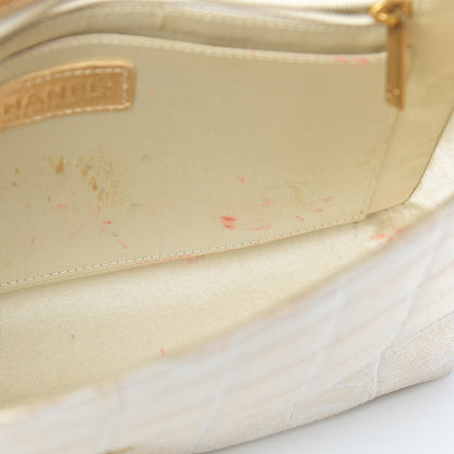 Chanel Metallic Nylon Medium Travel Flap Light Gold 15 of 19