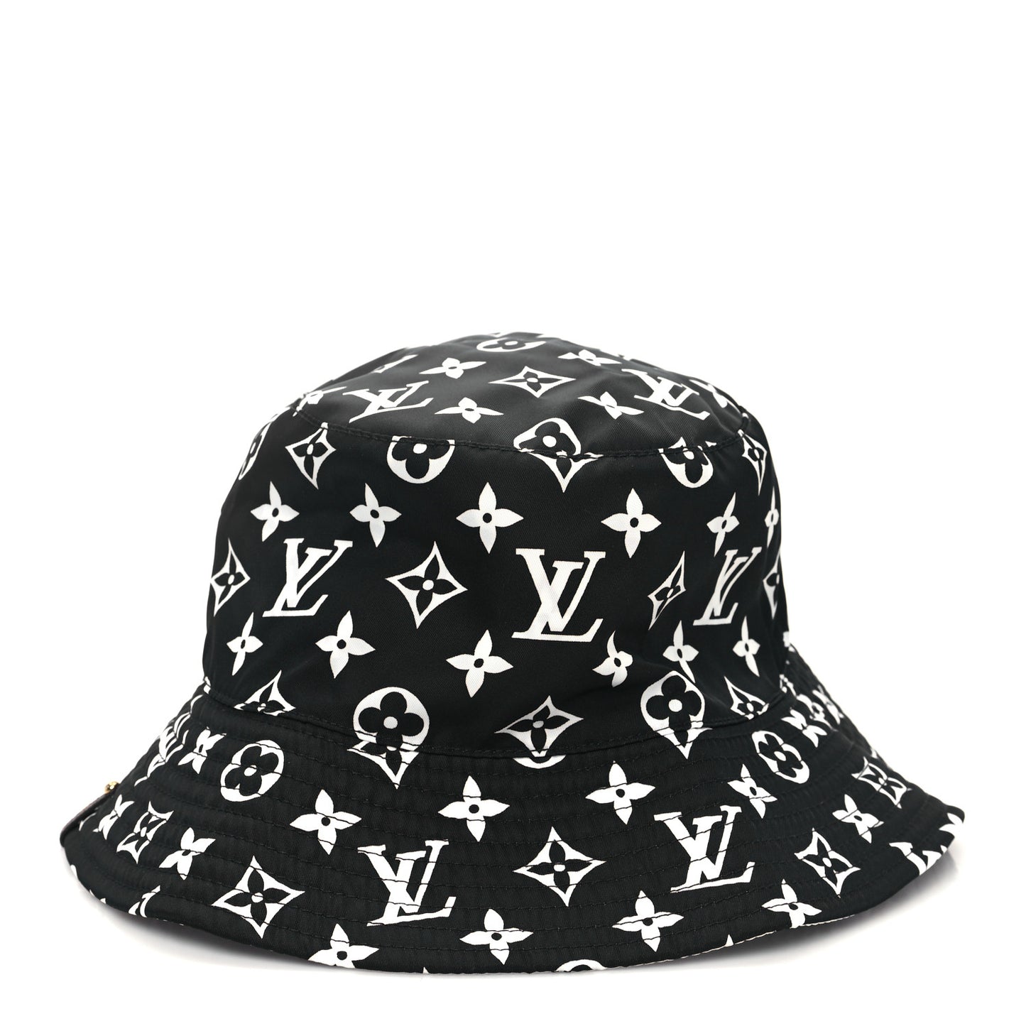 Nylon Monogram Reversible Bob Bucket Hat S Black White
