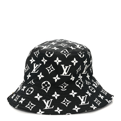 Louis Vuitton Nylon Monogram Reversible Bob Bucket Hat S Black White 3 of 13