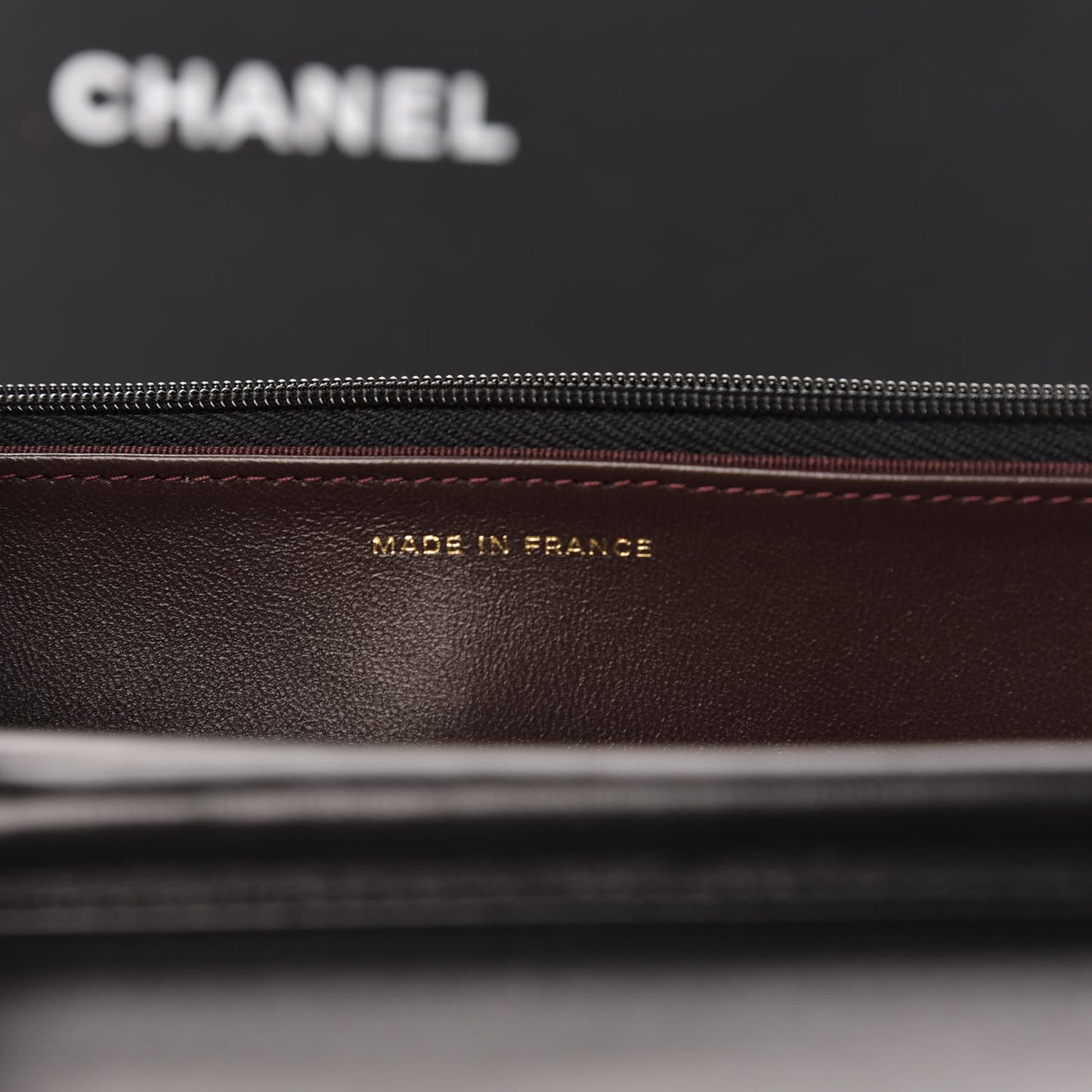 Lambskin Quilted Wallet On Chain WOC Black