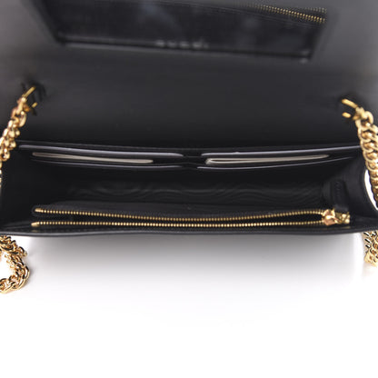 Gucci Calfskin Diagonal GG Mini Chain Wallet Black Gold 5 of 10