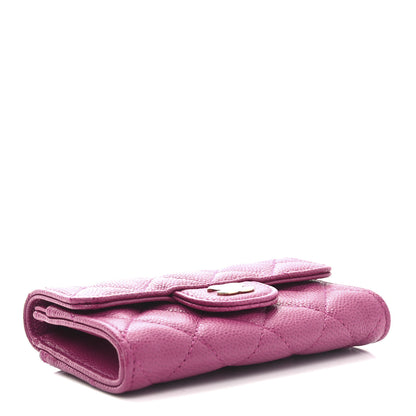 Chanel Caviar Quilted Flap Card Holder Wallet Fuchsia 4 of 10