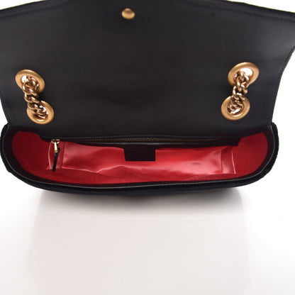 Gucci Velvet Matelasse Marquise Crystals Embroidered Small GG Marmont Shoulder Bag Black 7 of 10