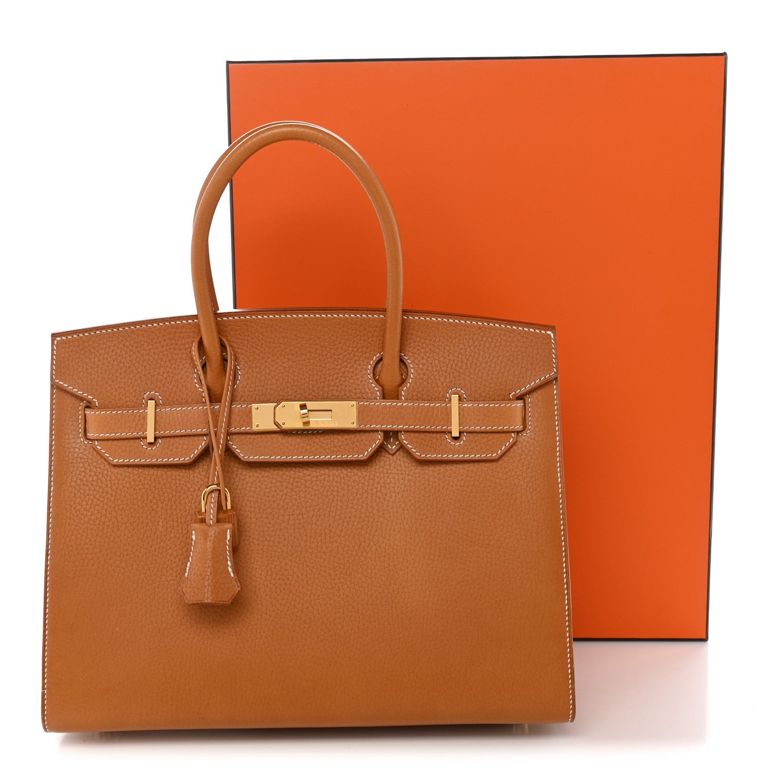 Hermes Vache Naturelle Grainee Birkin Sellier 30 Natural Sable 12 of 12