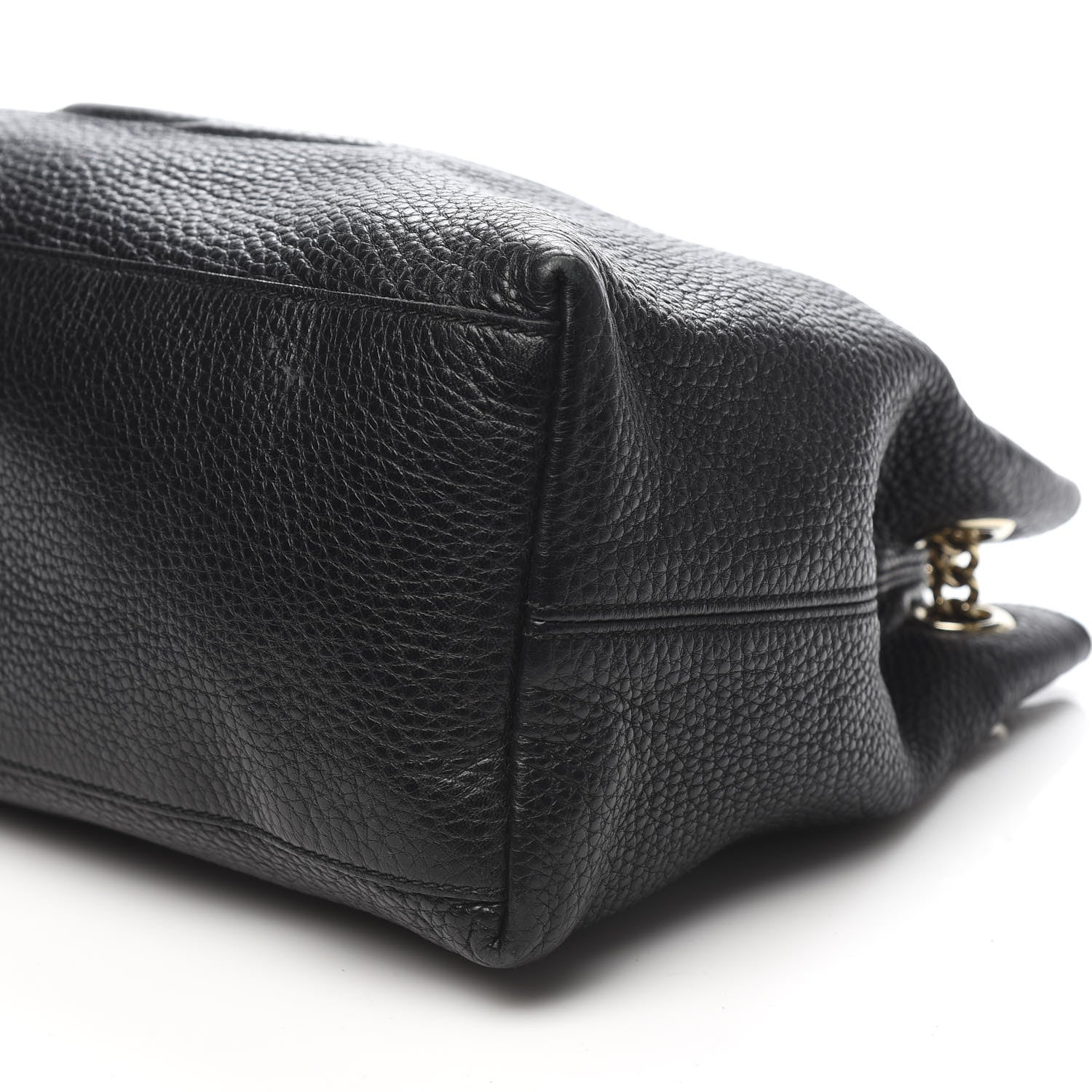 Gucci Pebbled Calfskin Medium Soho Chain Shoulder Bag Black 9 of 10