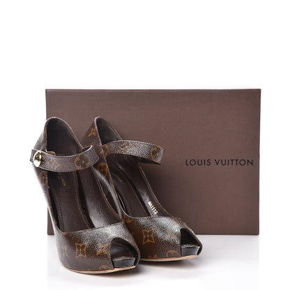 Louis Vuitton Patent Monogram Ritual Platform Pumps 37.5 15 of 15