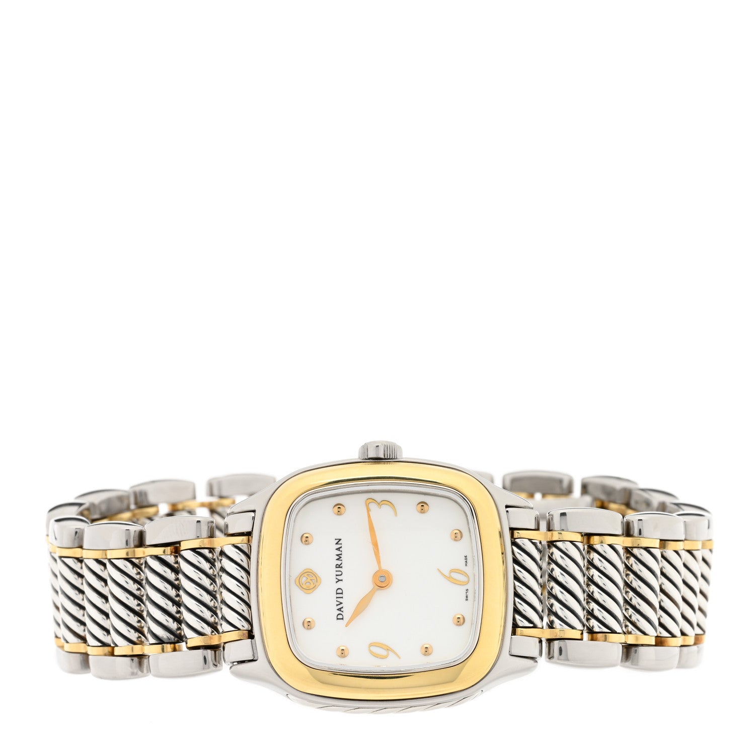 David Yurman Stainless Steel 18K Yellow Gold 25mm Thoroughbred Quartz Watch 2 of 4