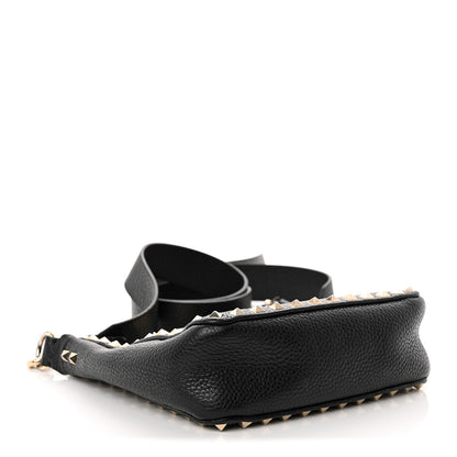 Valentino Garavani Pebbled Calfskin Mini Rockstud Flip-Lock Messenger Bag Black 4 of 13