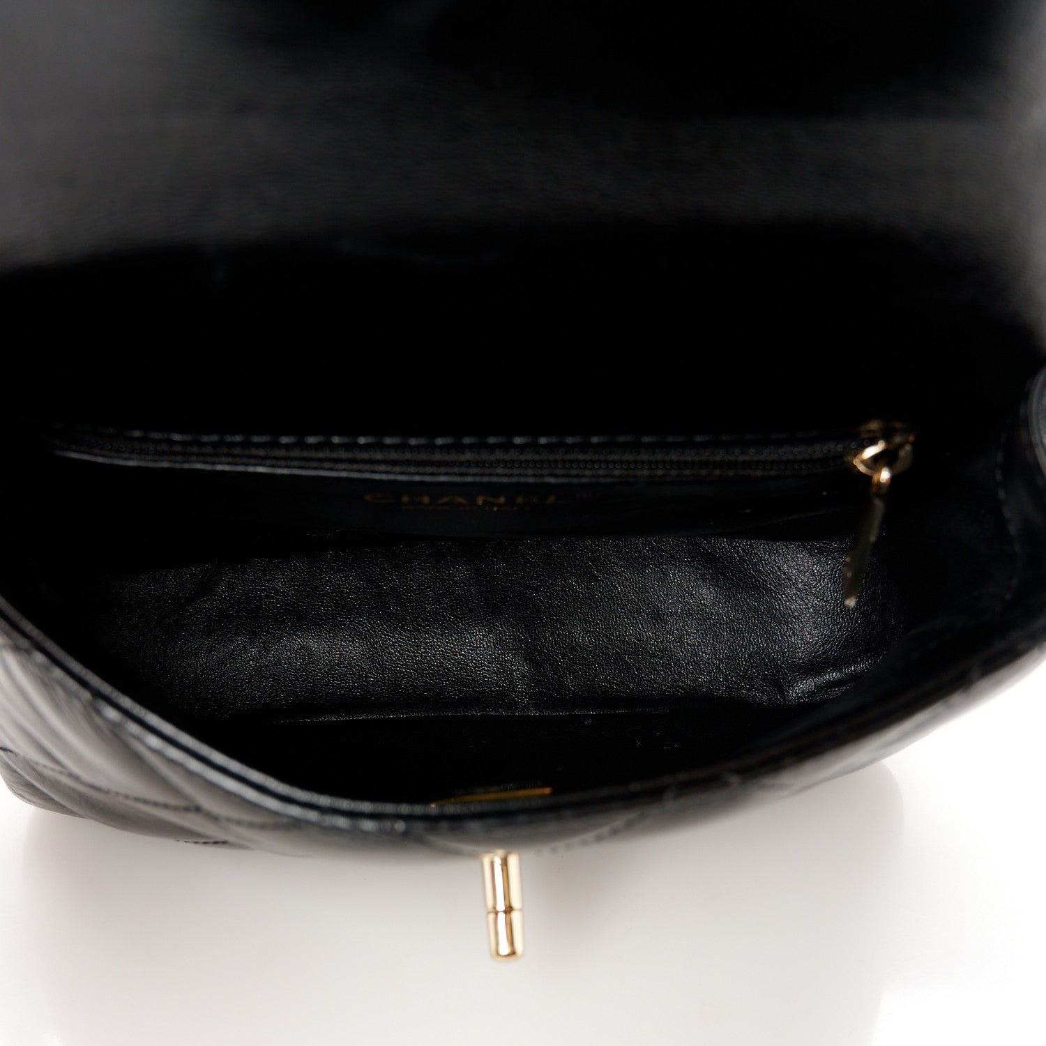 Chanel Shiny Lambskin Quilted Mini Coco Trip Flap Bag Black 9 of 19