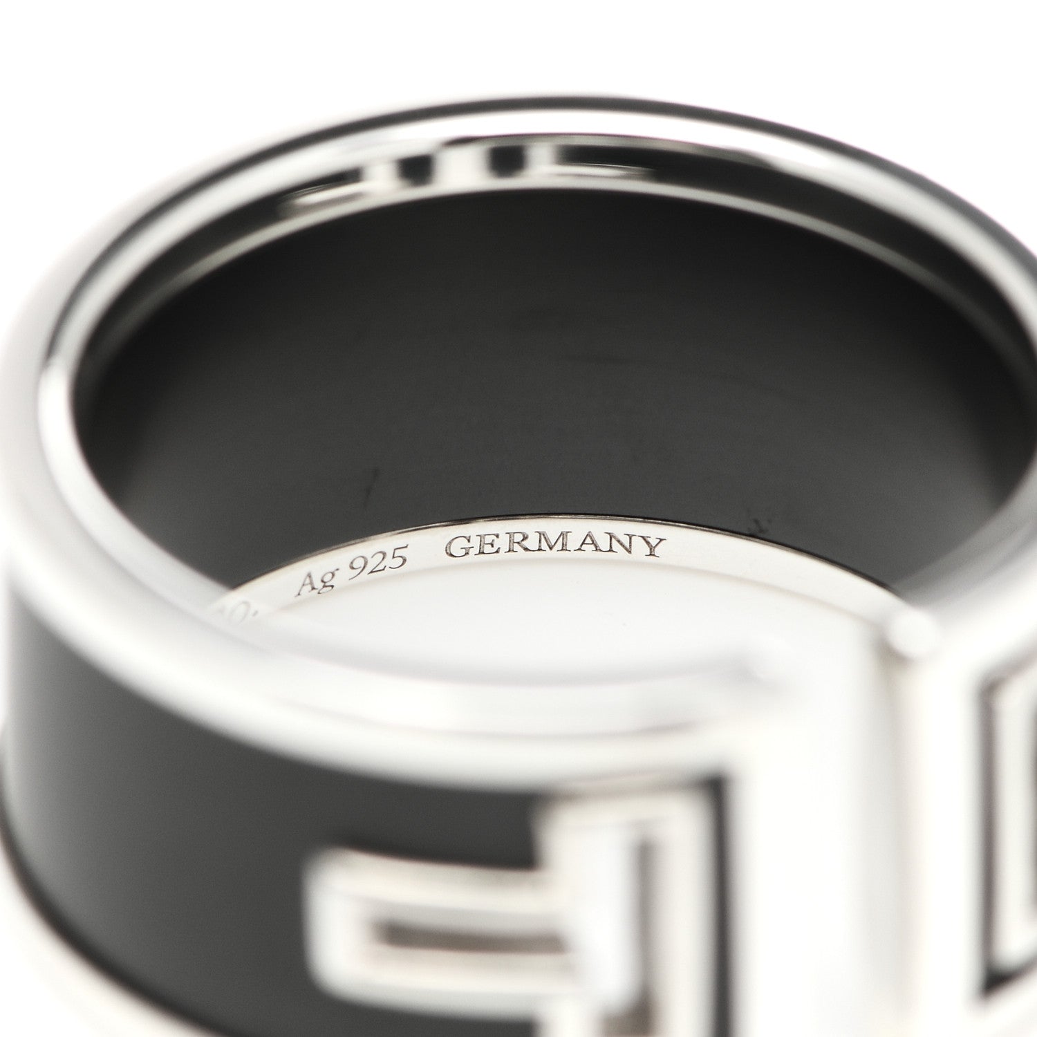 Tiffany Sterling Silver Black Ceramic T Cutout Ring 57 8 5 of 5