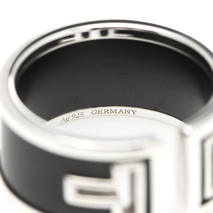 Tiffany Sterling Silver Black Ceramic T Cutout Ring 57 8 5 of 5