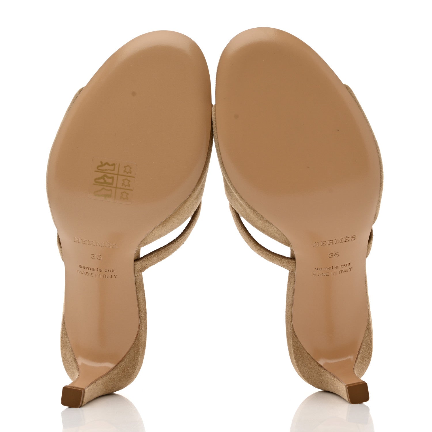 Hermes Suede Goatskin Satin Cute Sandals 36 Beige Argile 5 of 9