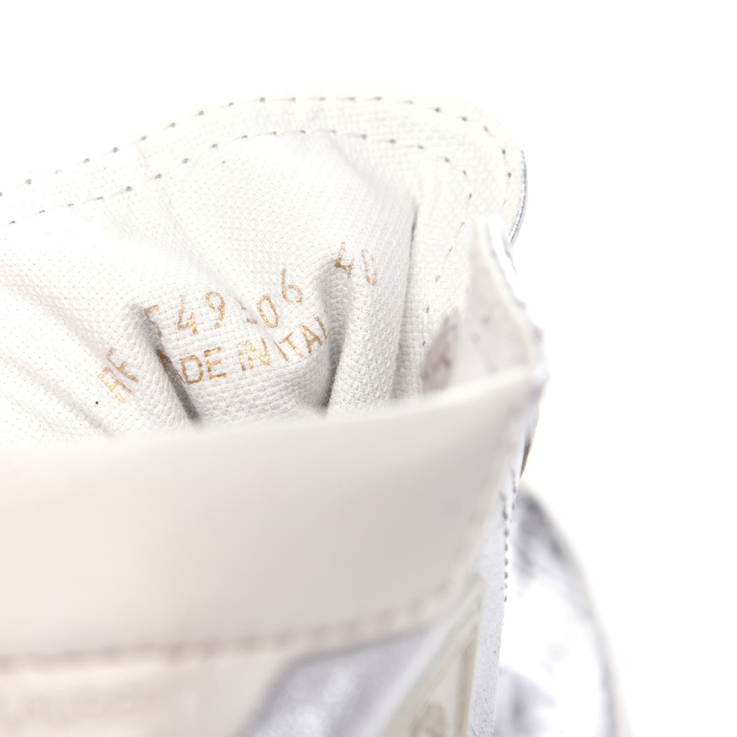 Saint Laurent Distressed Calfskin Bedford Logo-Appliqued Hightop Sneakers 40 Argento Cream White 10 of 11