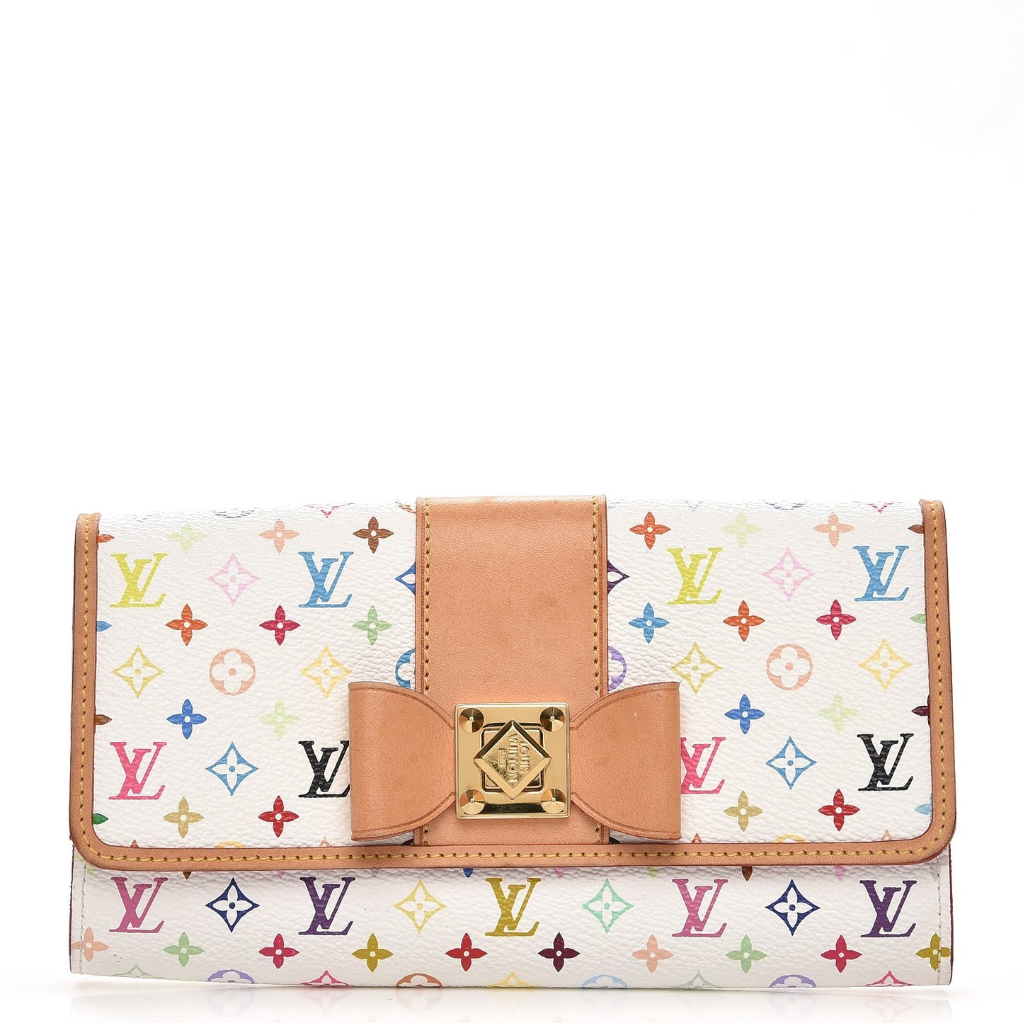 Monogram Multicolor Sarah Noeud Wallet White Litchi