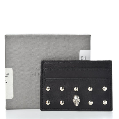 Alexander McQueen Calfskin Studded Skull Card Holder Black 6 of 6