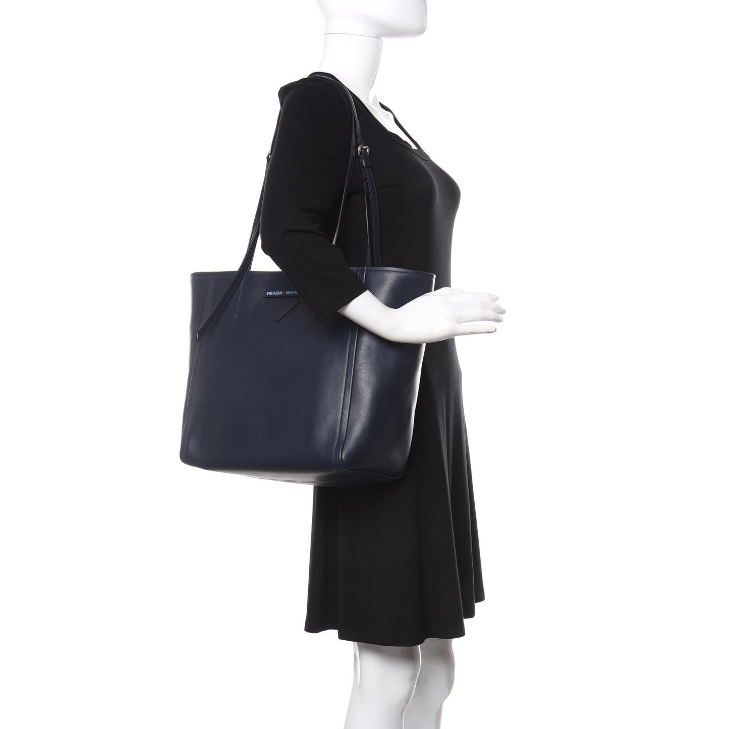 Calfskin Concept Shopper Tote Black Astrale