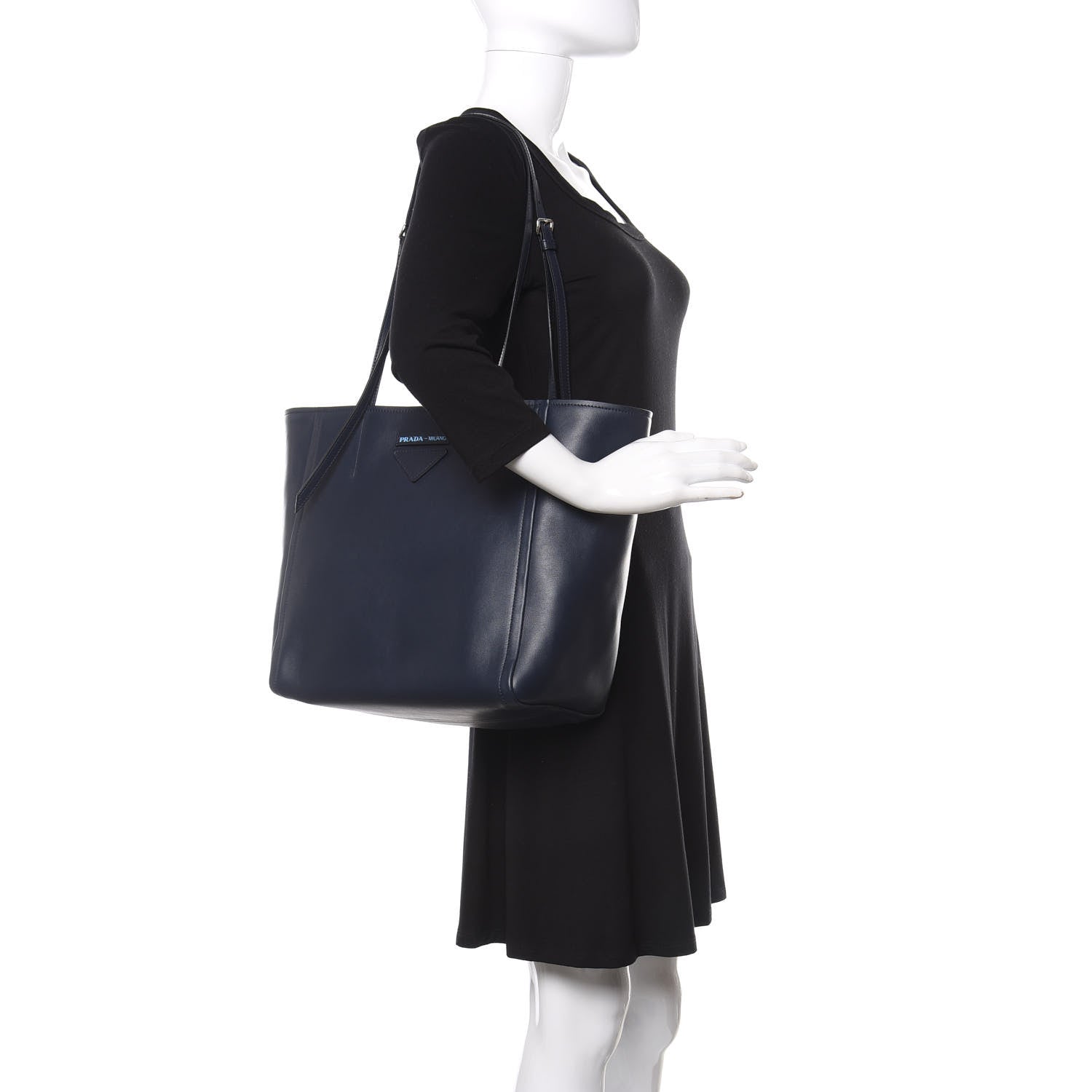Prada Calfskin Concept Shopper Tote Black Astrale 2 of 12
