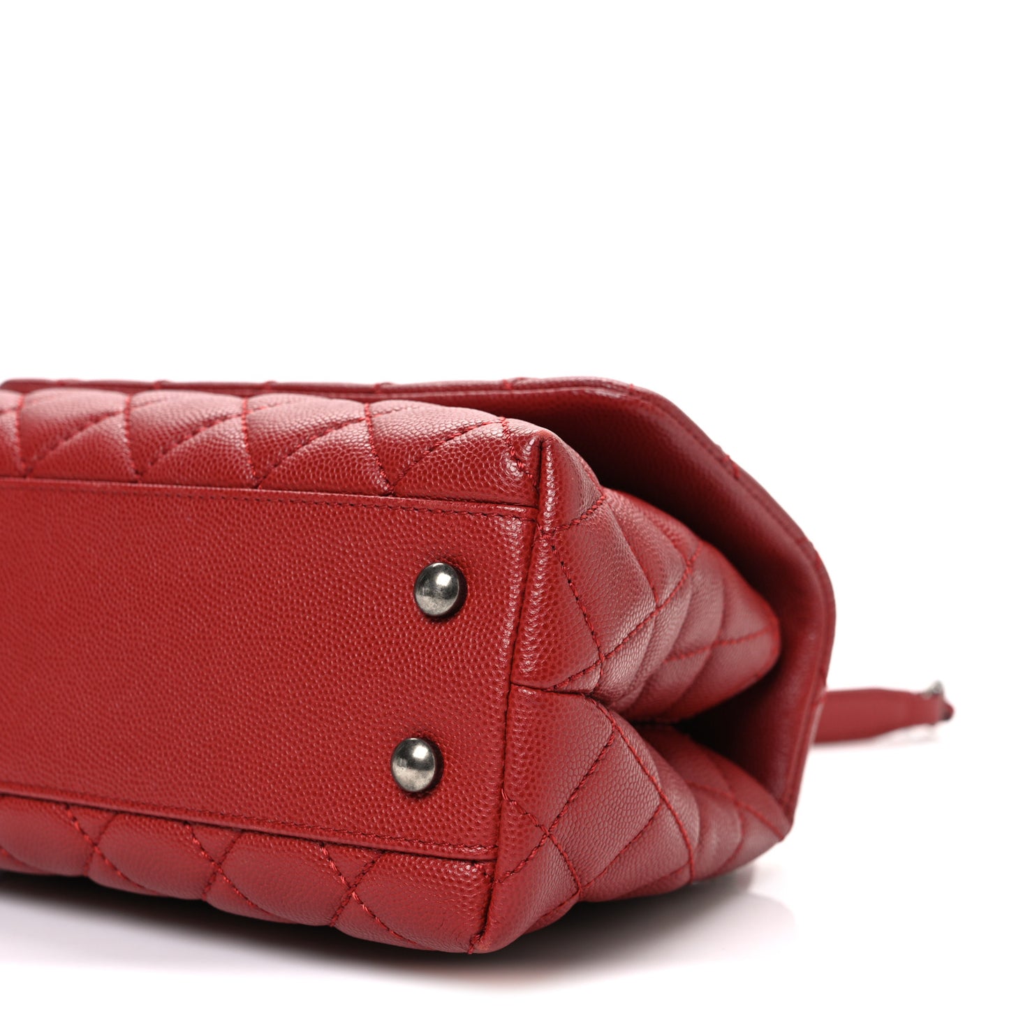 Caviar Quilted Mini Coco Handle Flap Red