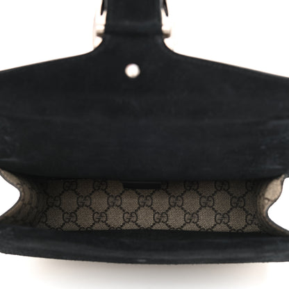 Gucci GG Supreme Monogram Suede Crystal Small Dionysus Shoulder Bag Beige Ebony Black 5 of 10