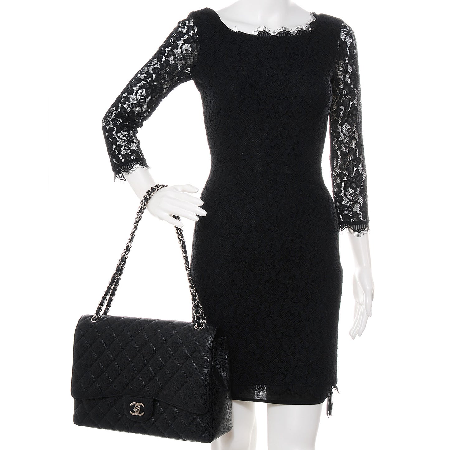 Caviar Maxi Single Flap Black