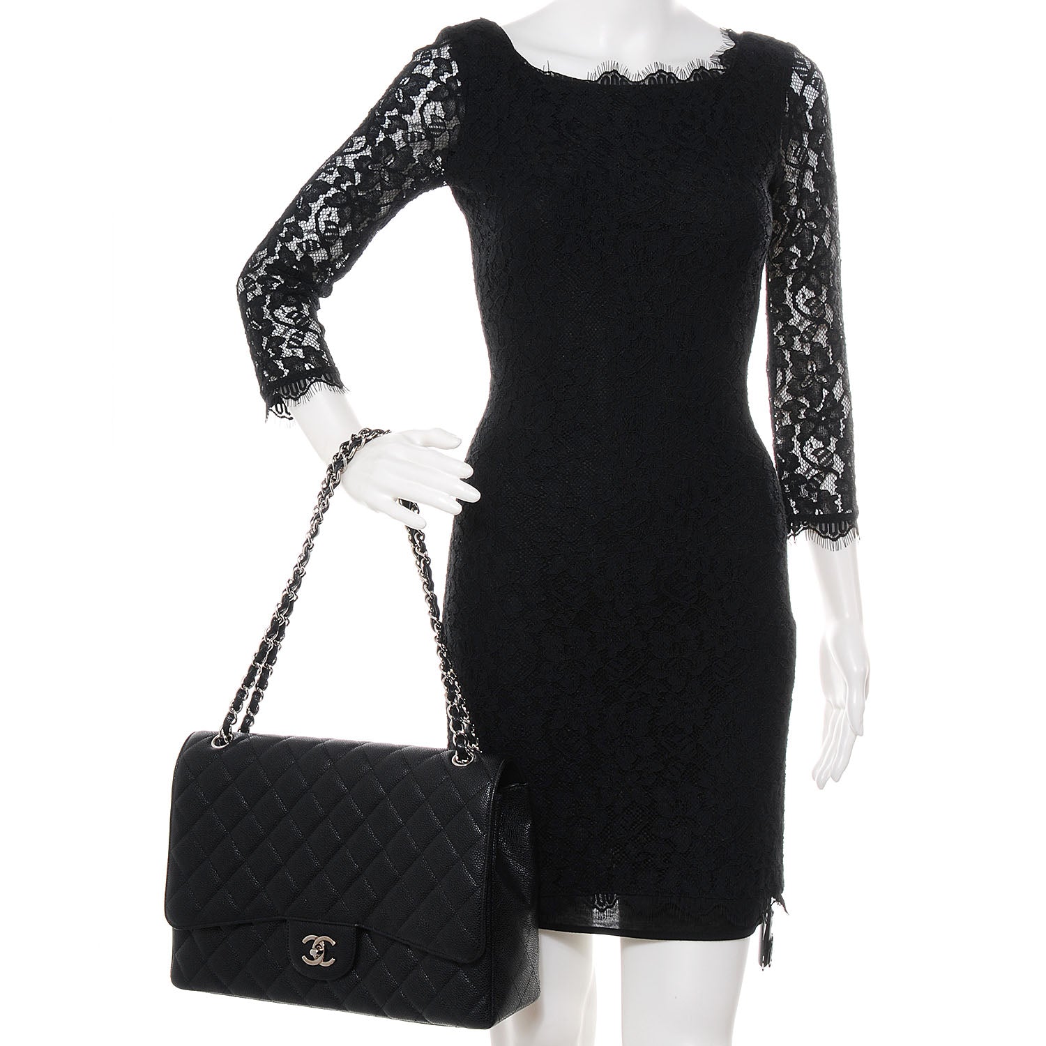 Chanel Caviar Maxi Single Flap Black 2 of 9