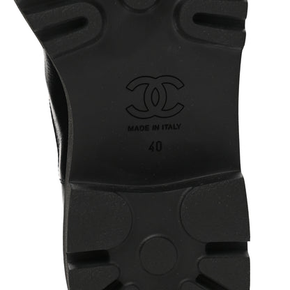 Chanel Crumpled Calfskin Patent Cap Toe Short Boots 40 Black 6 of 8