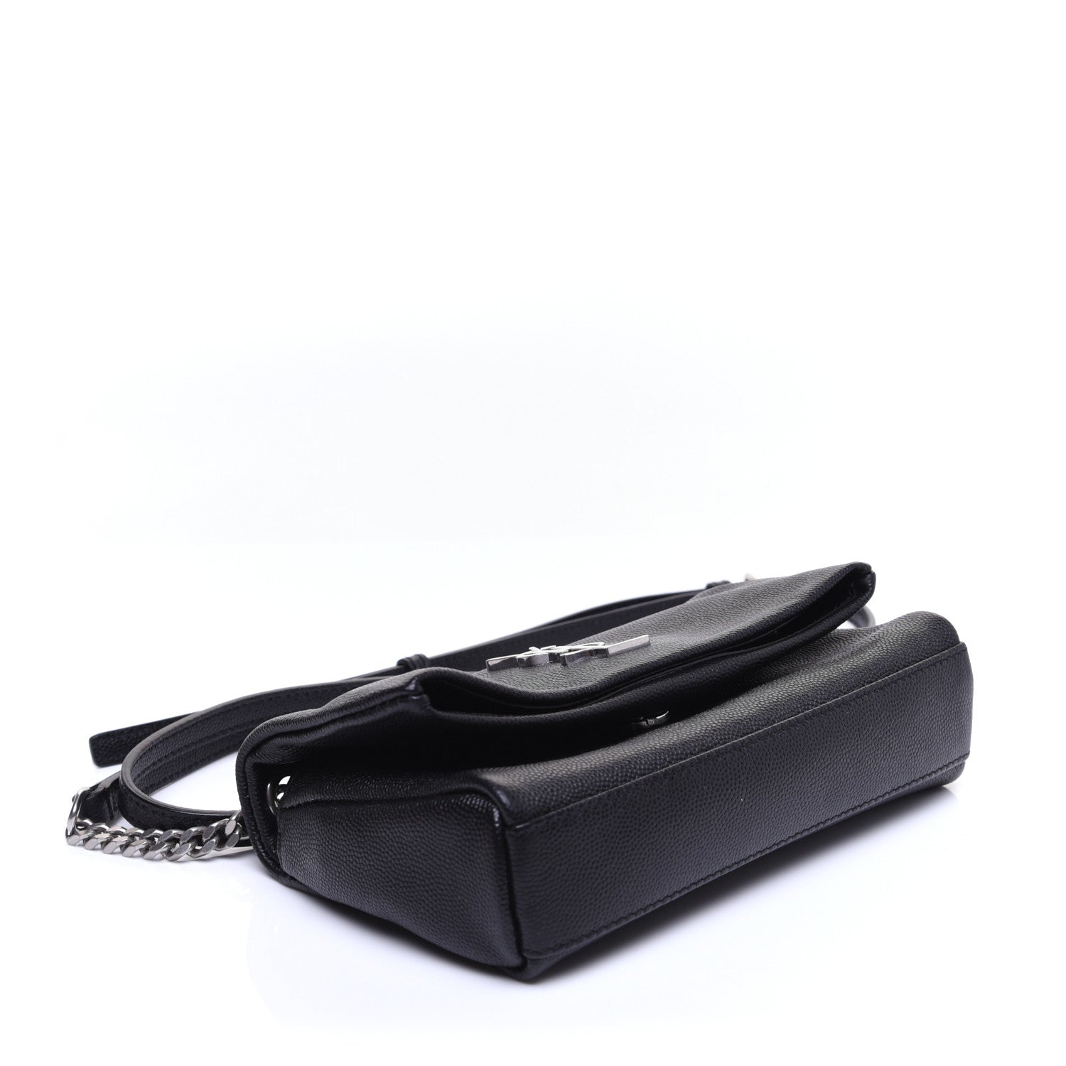Saint Laurent Grain De Poudre Monogram Toy West Hollywood Fold-Over Bag Black 4 of 12