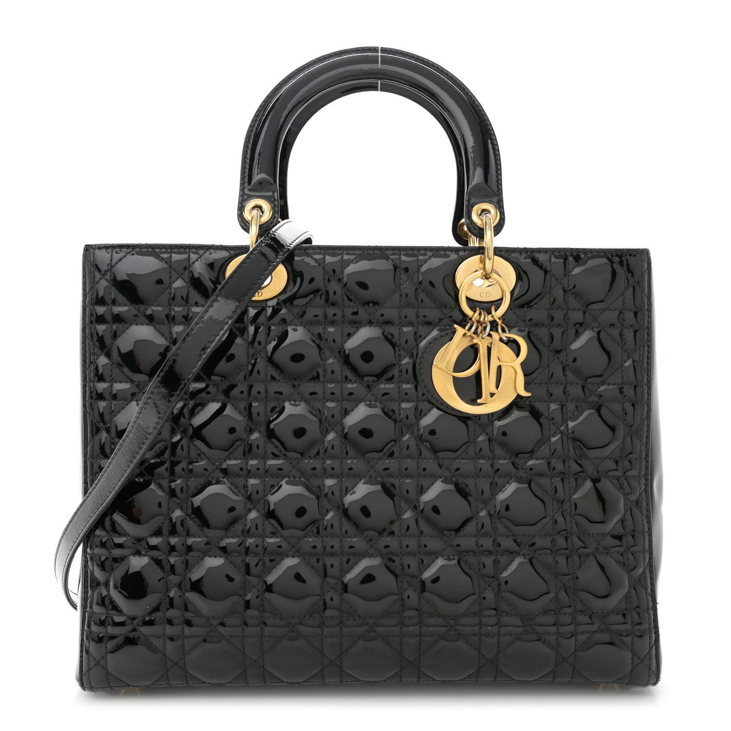 Christian Dior Patent Cannage Large Lady Dior Black 1 of 10