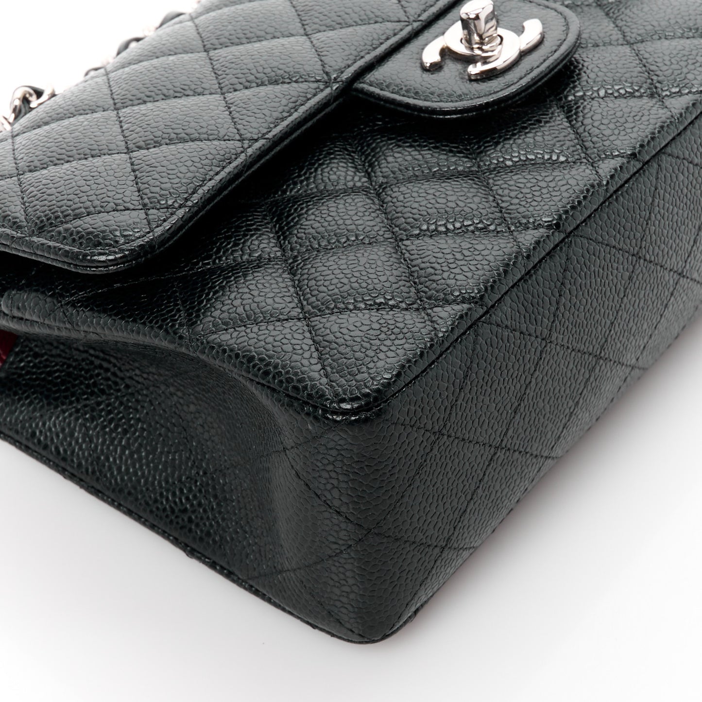 Caviar Quilted Small Double Flap Black