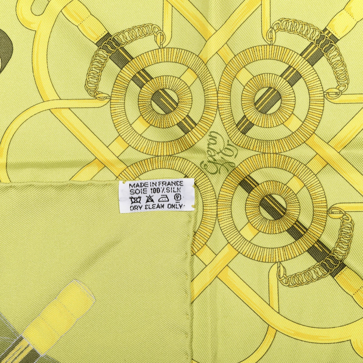 Hermes Silk Eperon D'Or Pocket Square Scarf 4 of 4