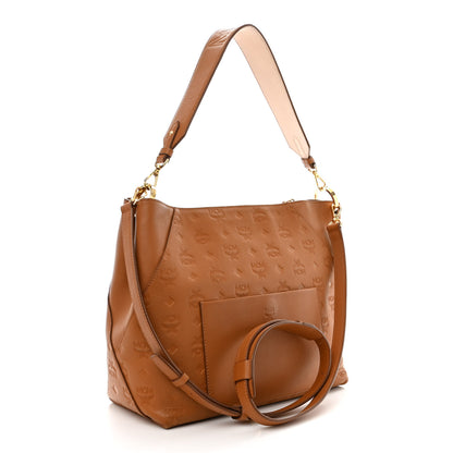 MCM Calfskin Ottomar Monogram Medium Klara Hobo Cognac 3 of 11