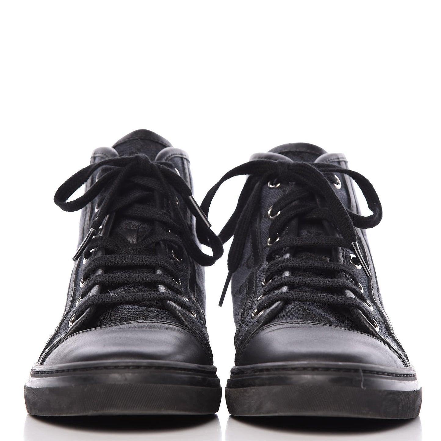 Monogram High Top Sneakers 36 Black