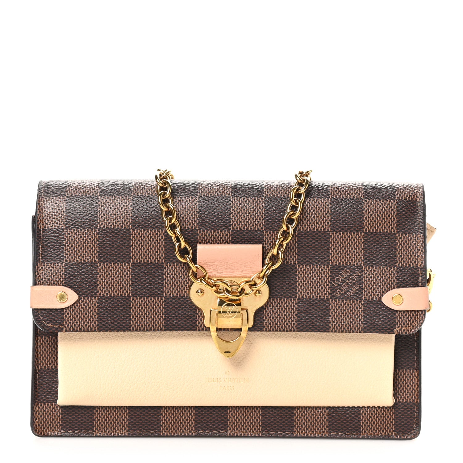 Louis Vuitton Damier Ebene Vavin Chain Wallet Creme 1 of 9