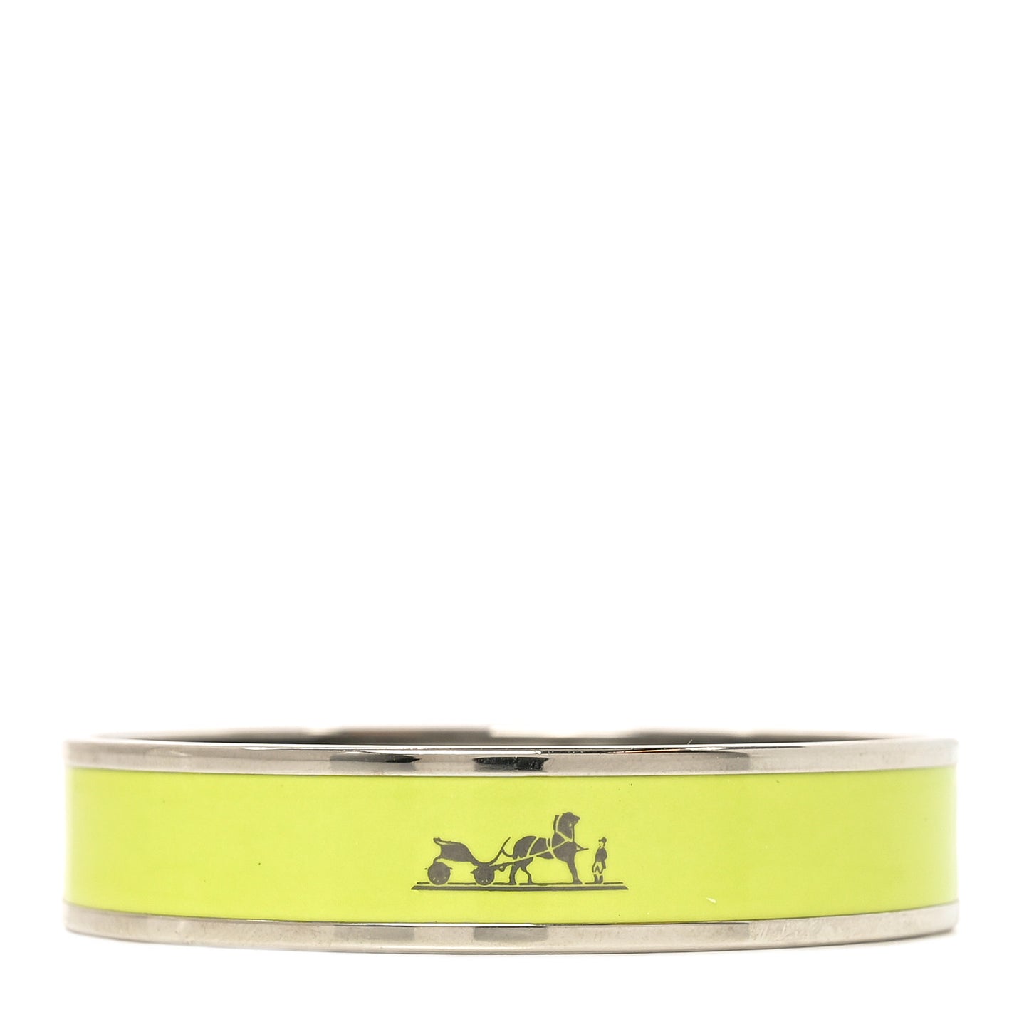 Enamel Printed Medium Caleche Bracelet 62 Lime