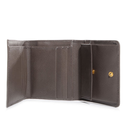 Prada Saffiano Metal Tri-Fold Wallet Grafite 4 of 7