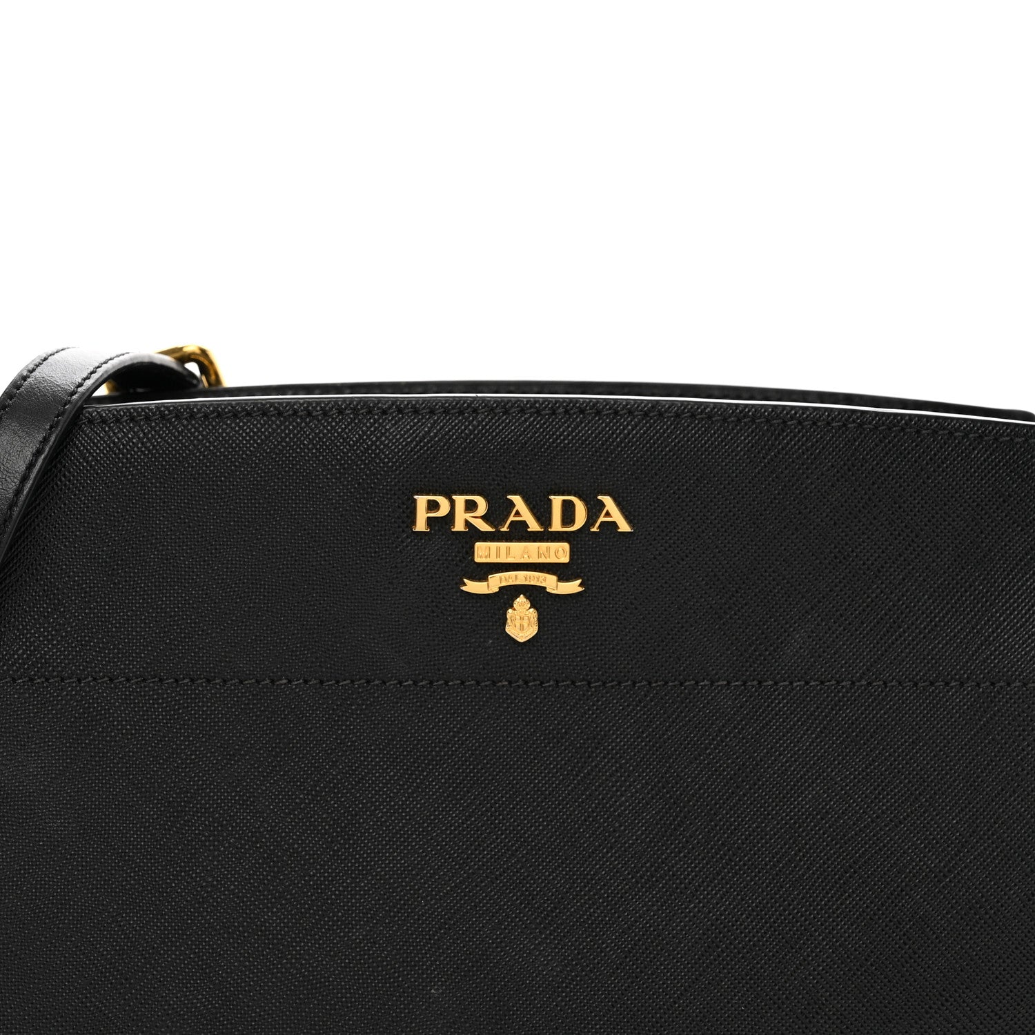Prada Saffiano City Calfskin Esplanade Crossbody Bag Black 5 of 9